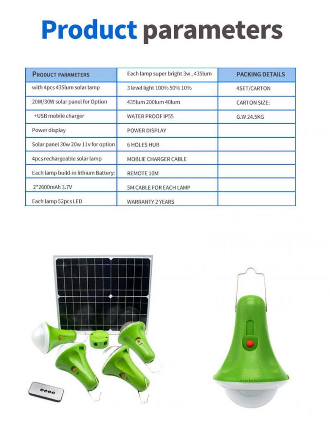 4 PCS Lamp with Remote Control Solar Energy Generator Energy Saving Lamp
