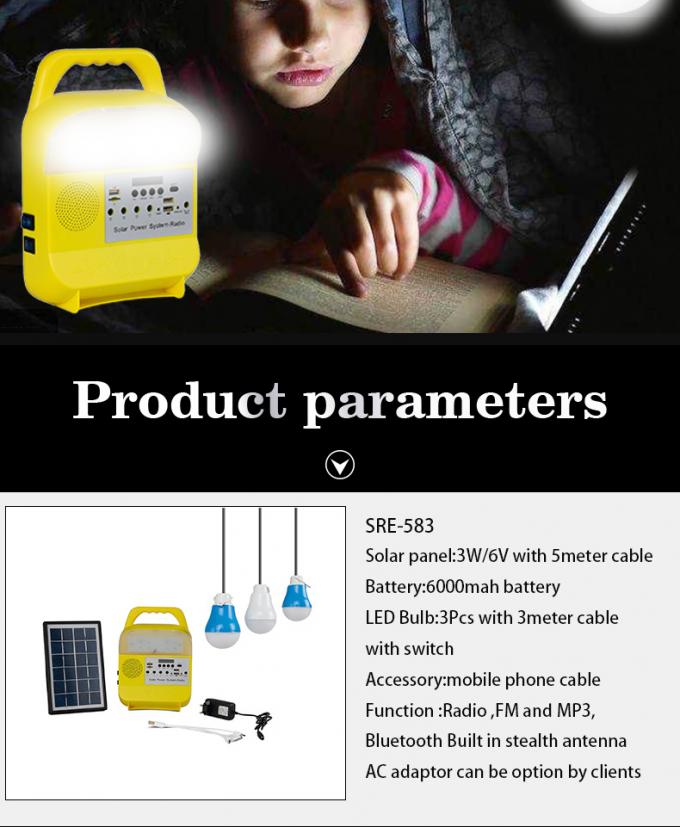 Luce solare d'accensione domestica del prodotto 5V Kit Power System Radio 3W 5W 10W della fabbrica della Cina
