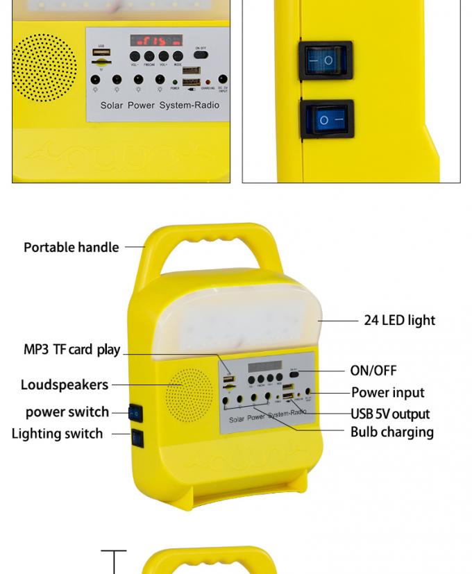 Luce solare d'accensione domestica del prodotto 5V Kit Power System Radio 3W 5W 10W della fabbrica della Cina