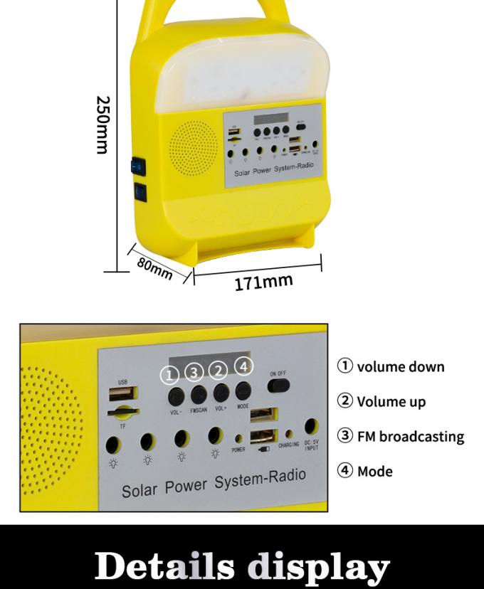 Luce solare d'accensione domestica del prodotto 5V Kit Power System Radio 3W 5W 10W della fabbrica della Cina