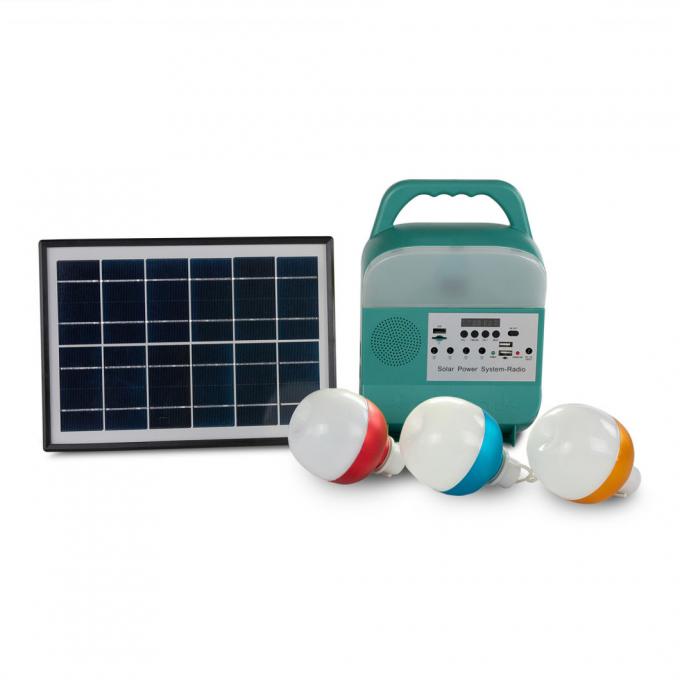12W corredo portatile del sistema di illuminazione di energia solare delle lampadine del pannello solare 4 LED per la casa con il telefono cellulare che incarica del sostegno