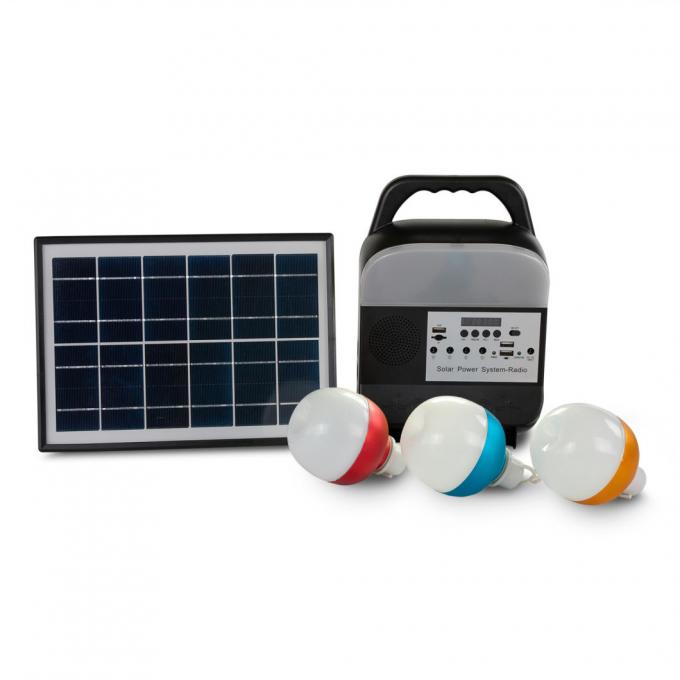 12W corredo portatile del sistema di illuminazione di energia solare delle lampadine del pannello solare 4 LED per la casa con il telefono cellulare che incarica del sostegno