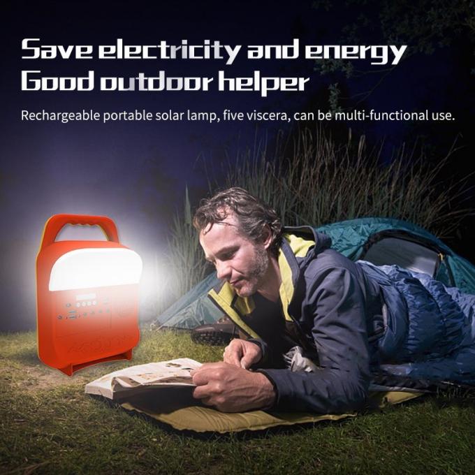 12W corredo portatile del sistema di illuminazione di energia solare delle lampadine del pannello solare 4 LED per la casa con il telefono cellulare che incarica del sostegno