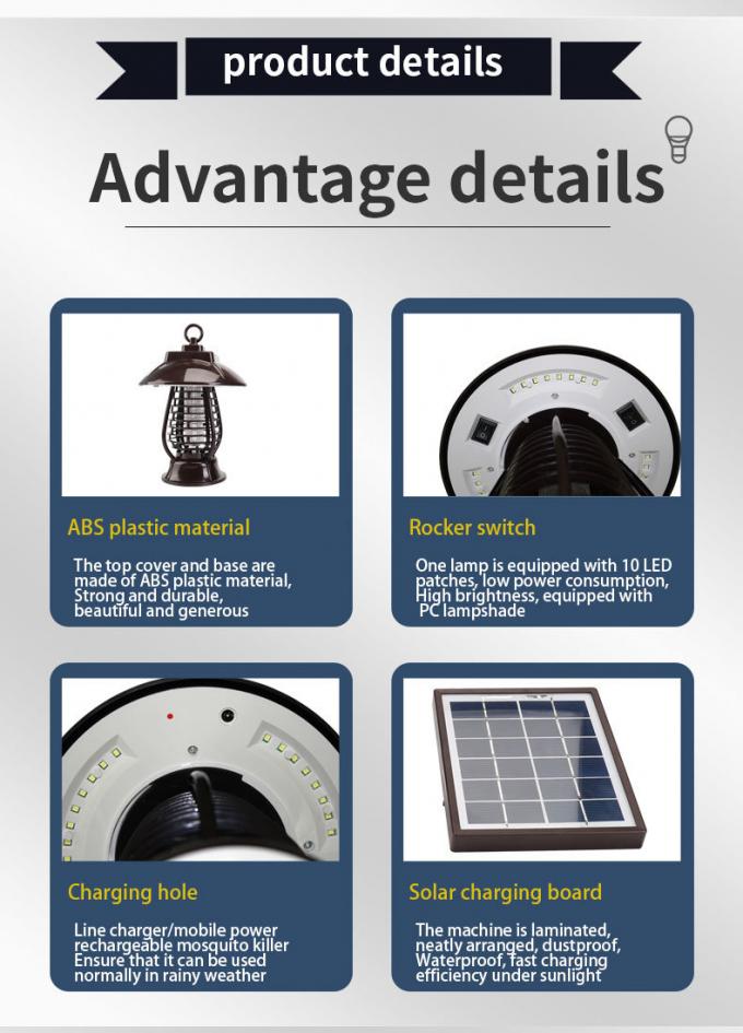 Lampada solare di Zanzara-uccisione che accende la lampada spia leggera intelligente di Zanzara-uccisione