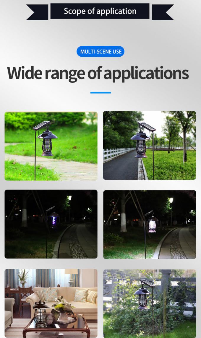 Lampada solare di Zanzara-uccisione che accende la lampada spia leggera intelligente di Zanzara-uccisione