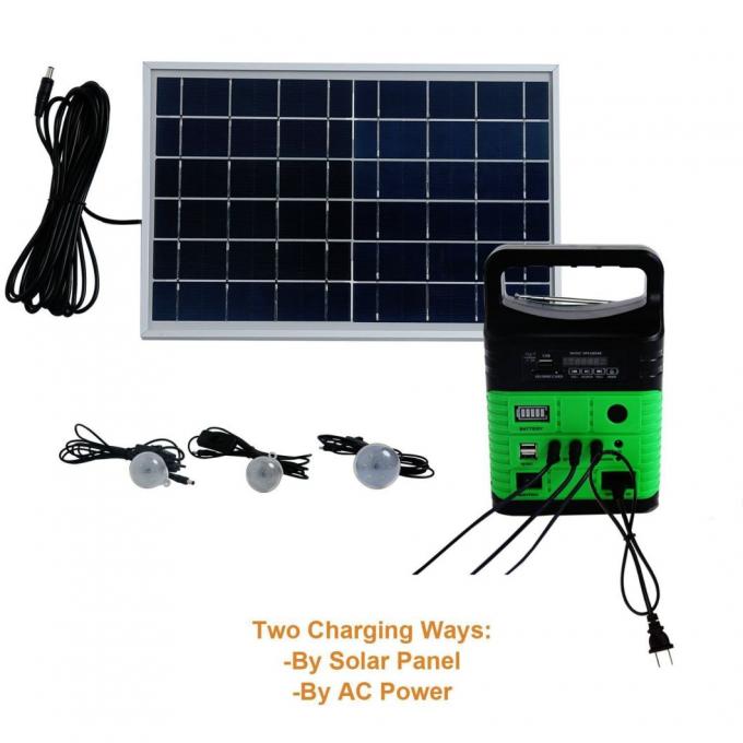 Corredo solare della radio solare di FM fuori dalla luce domestica solare Kit Global Sunrise Lights del sistema solare 10W di griglia 1