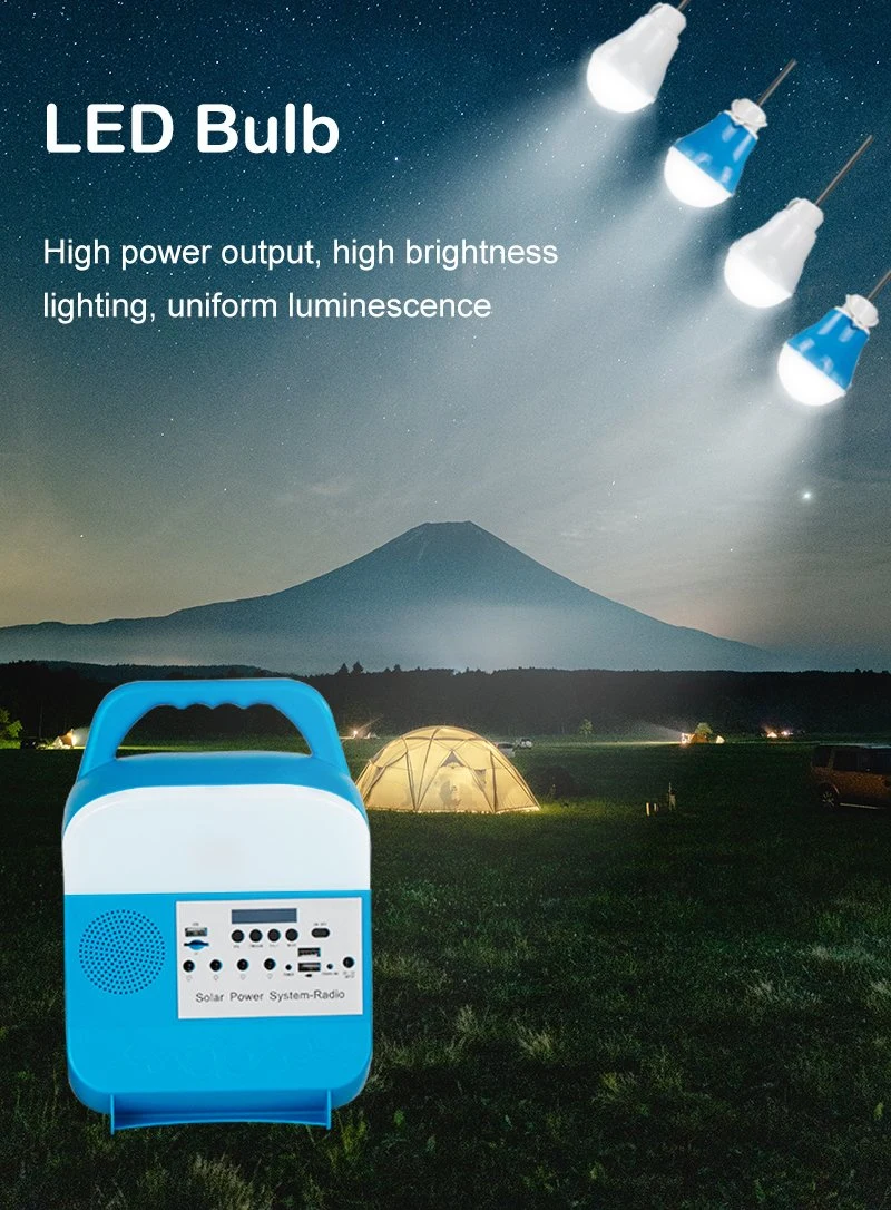 Produzione di energia standby di emergenza che accende portatile fuori dalla luce solare della piccola centrale elettrica solare di griglia