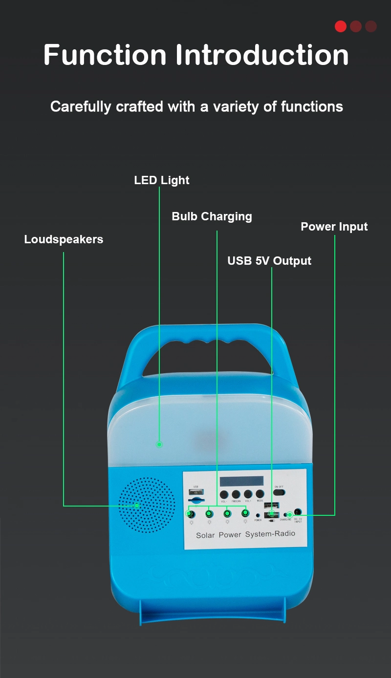 Produzione di energia standby di emergenza che accende portatile fuori dalla luce solare della piccola centrale elettrica solare di griglia