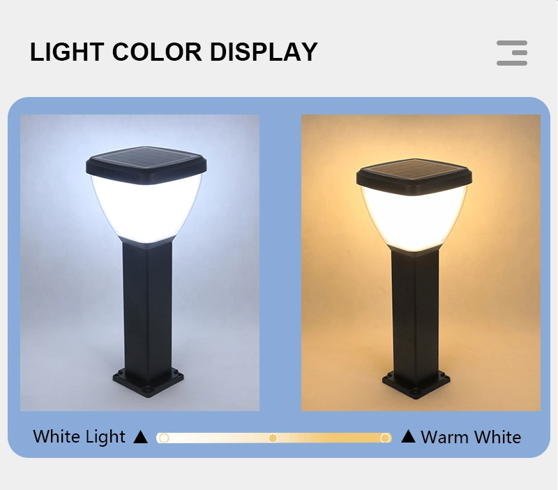 Luce all'aperto impermeabile alimentata solare della colonna del portone di Solar LED del recinto dell'iarda della lampadina del sensore per la luce solare del giardino